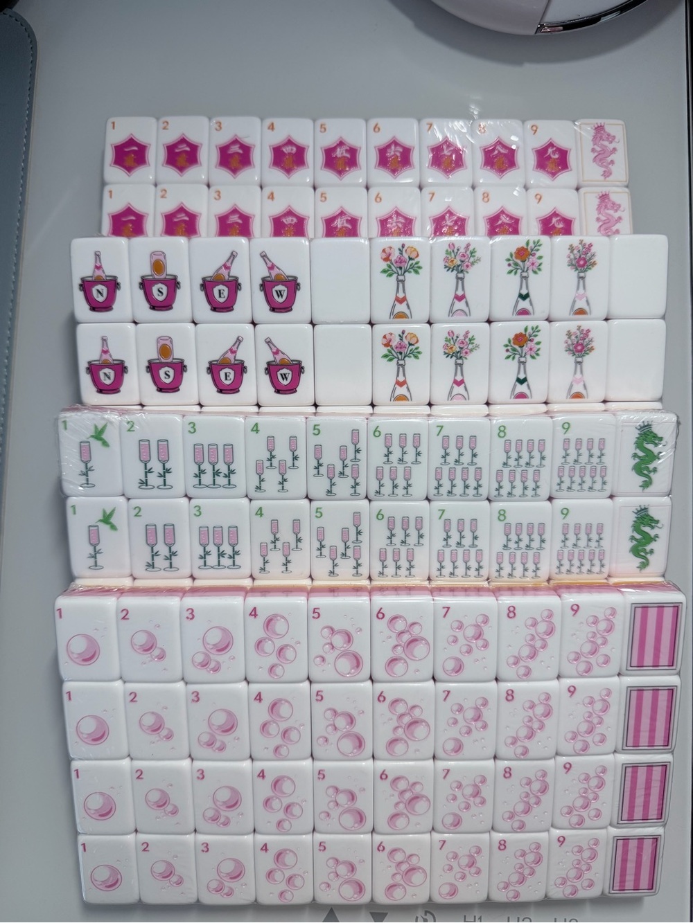 Pink Mahjong Tile Set